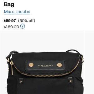 Marc Jacobs Black Crossbody Bag with Gold Accents